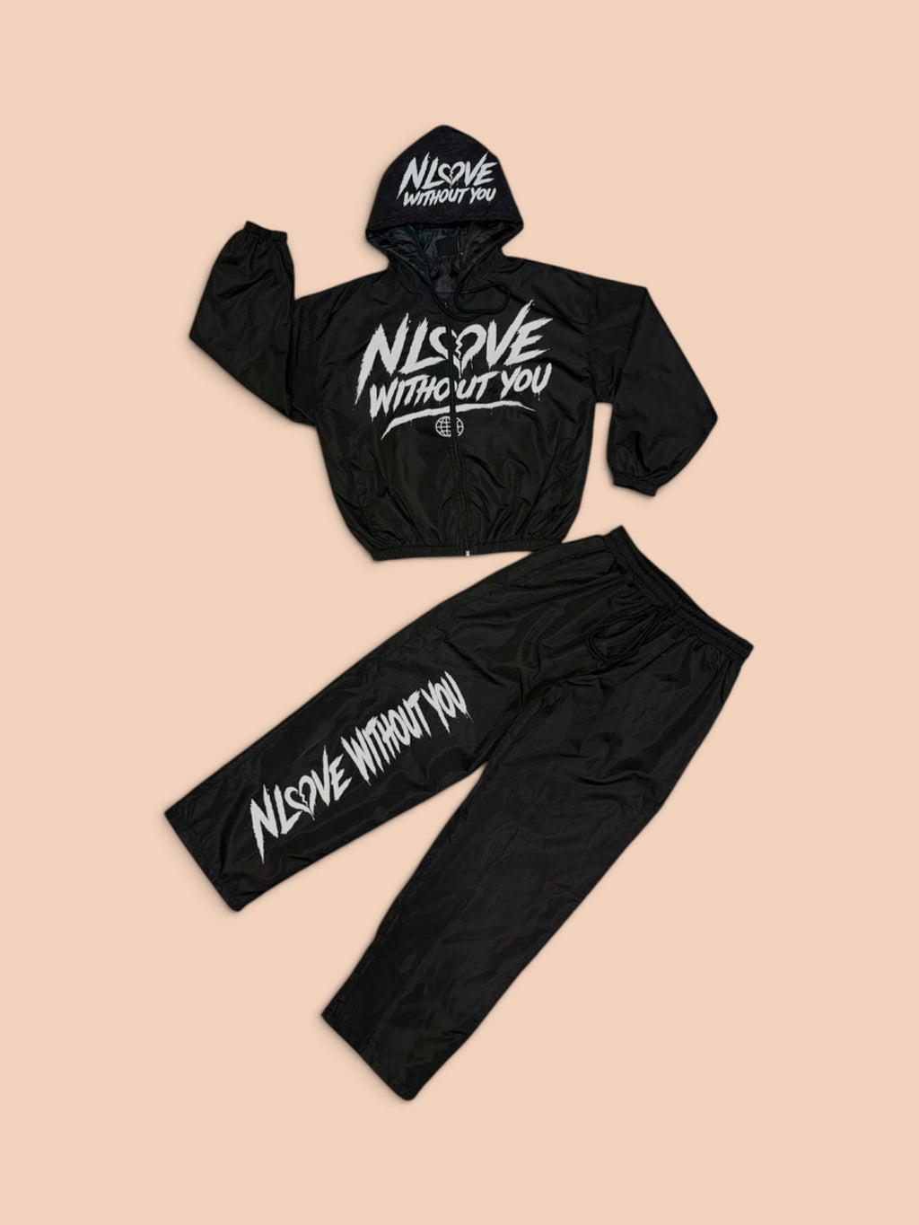 N Love Without You - Black Windbreaker Set