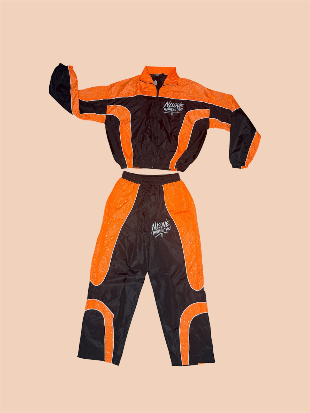 N Love Without You - Black/Orange Windbreaker Set